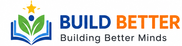 Build Better logo featuring an open book with growing leaves and a star, representing learning, growth, and lifelong development