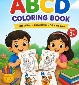 ABCD coloring book for kids ages 3+ – A-Z historic and dharmik printable coloring book